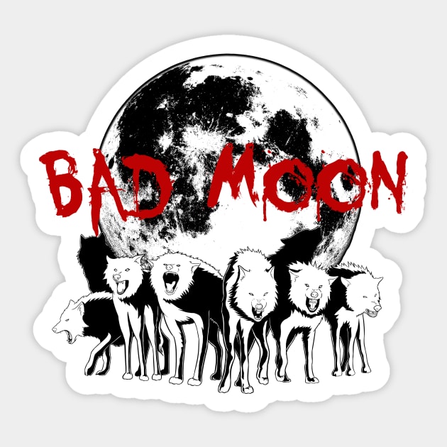 Bad Moon Sticker by MobiusTees